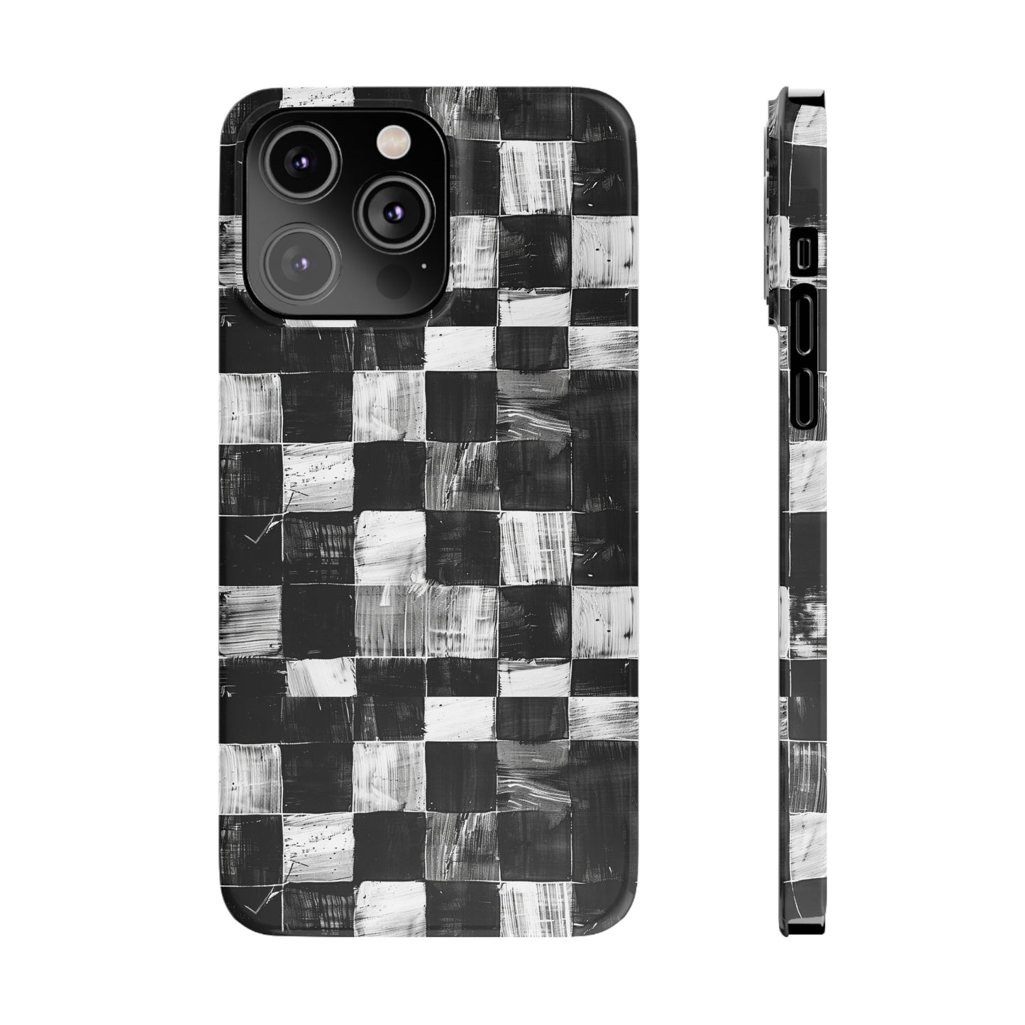 Monochrome Mosaic Square Pattern Phone Case