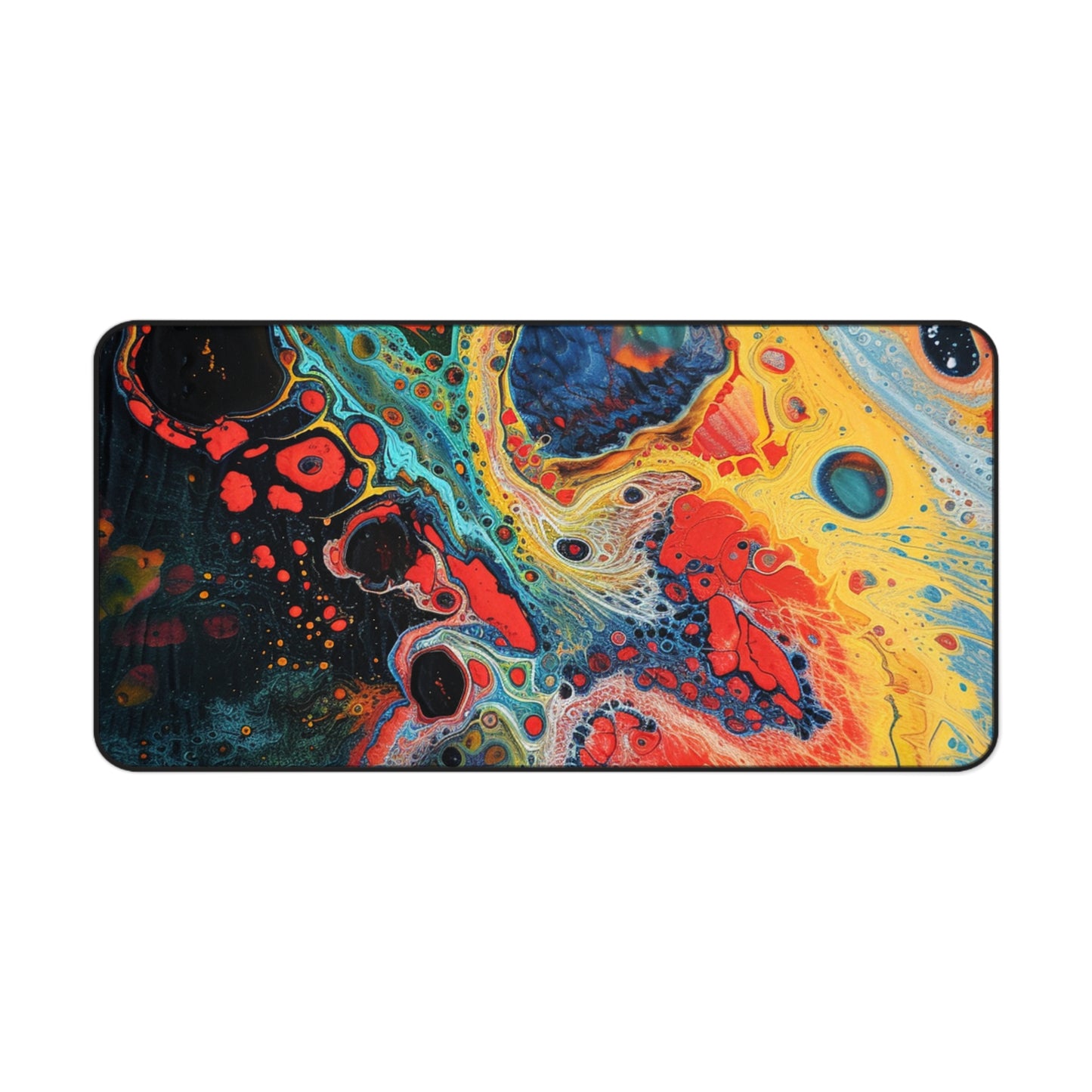 Psychedelic Fusion Abstract Multicolor Microscopic Desk Mat