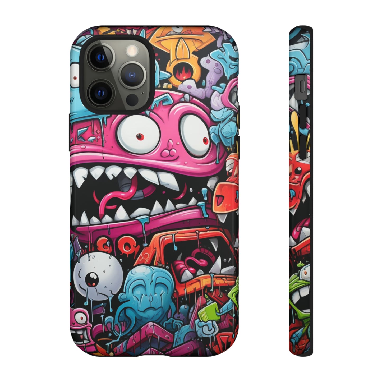 Graffiti Fusion: Hyper-Detailed Dimensions - Aggressive Digital Illustration Tough Phone Case