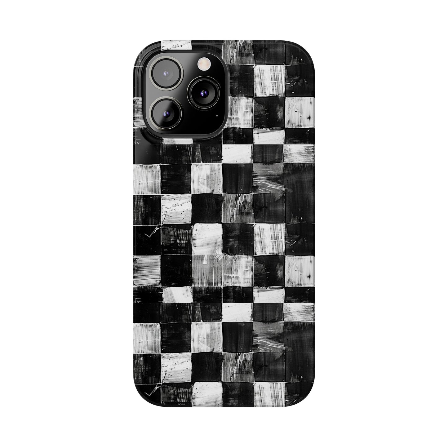 Monochrome Mosaic Square Pattern Phone Case