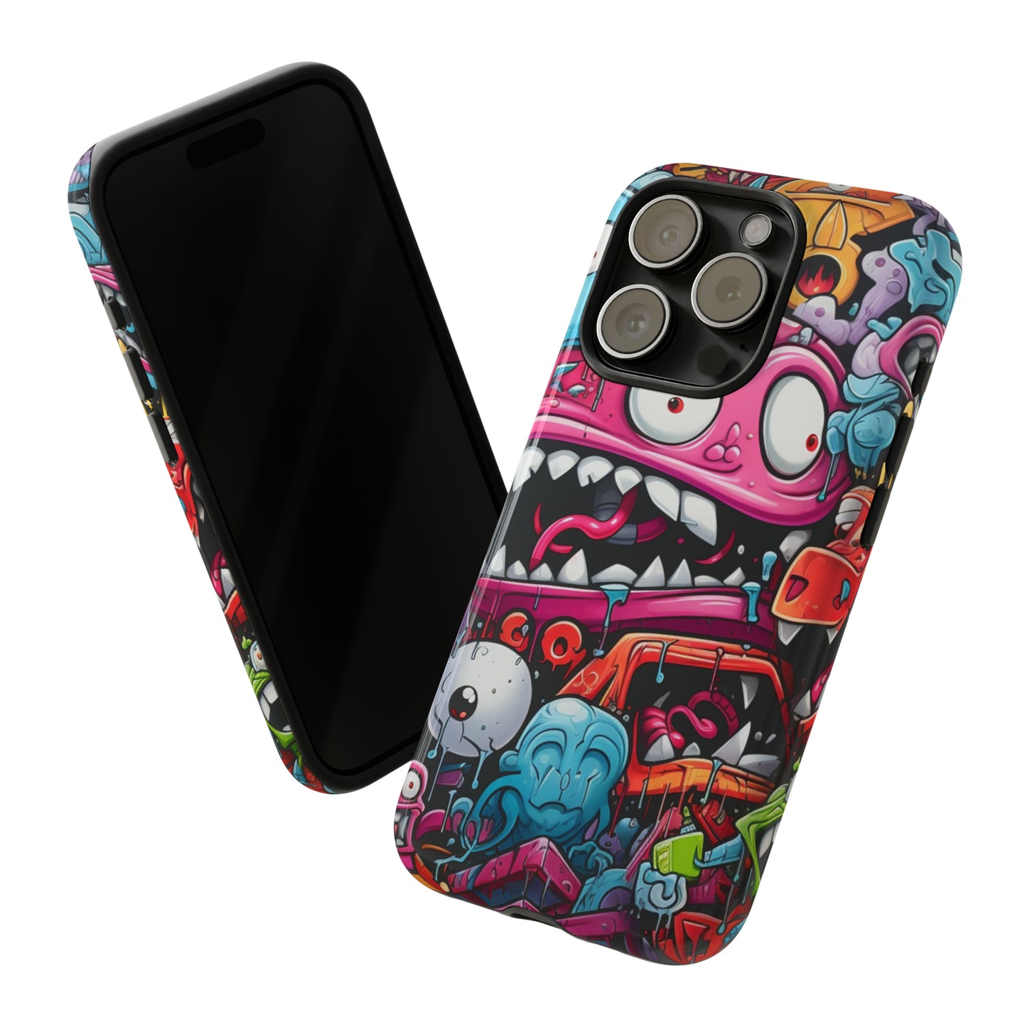 Graffiti Fusion: Hyper-Detailed Dimensions - Aggressive Digital Illustration Tough Phone Case